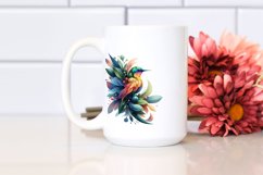 Vibrant Bird with Flowers PNG Product Image 2