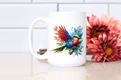 Vibrant Bird with Flowers PNG Product Image 2