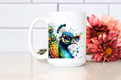 Colorful Quirky Peacock Art Clipart Product Image 2