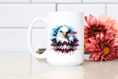 Watercolor Patriotic Bald Eagle | Sublimation Clipart Product Image 2