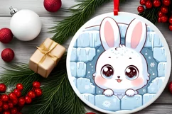 Round Christmas Ornament Sublimation|Clipart Product Image 2