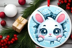 Round Christmas Ornament Sublimation|Clipart Product Image 2