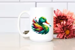Vibrant Duck with Plant Leaves PNG Product Image 2