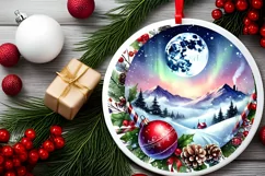 Round Christmas Ornament Sublimation|Clipart Product Image 2