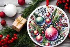 Round Christmas Ornament Sublimation|Clipart Product Image 2