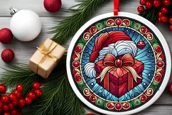 Round Christmas Ornament Sublimation|Clipart Product Image 1