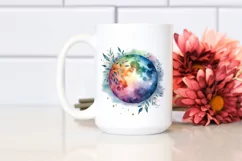 Vibrant Moon with Foliage Stars | Clipart Product Image 2