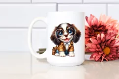 Baby English Springer Spaniel with es | Watercolor Clipart Product Image 2