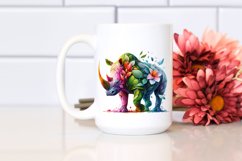 Vibrant Rhino with Flowers PNG Product Image 2
