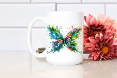 Vibrant Butterfly with Flowers PNG Product Image 2