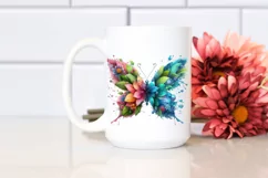 Vibrant Butterfly with Flowers PNG Product Image 2