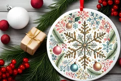 Round Christmas Ornament Sublimation|Clipart Product Image 2