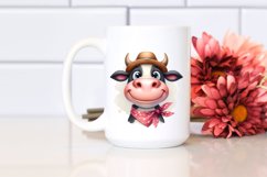 Cow Clipart of Thoughtful Cow with Hat Product Image 2