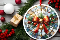 Round Christmas Ornament Sublimation|Clipart Product Image 2