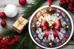 Round Christmas Ornament Sublimation|Clipart Product Image 2