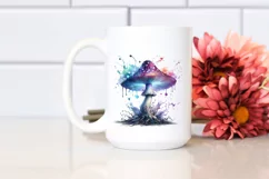 Mystical Mushroom Watercolor Splash PNG Product Image 2