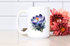 Glossy Shiny Crocus with Watercolor Splash | Sublimation | Product Image 2