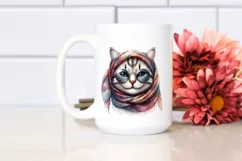Funny Kitten Portrait with Silk Scarf and Sunglasses | Product Image 2