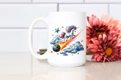 Colorful Unicorn Diving from Meteor | Clipart Product Image 2