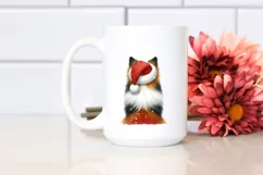 Cute Collie Wearing Santa Hat, Transparent PNG Product Image 2
