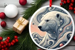 Round Christmas Ornament Sublimation|Clipart Product Image 1