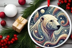 Round Christmas Ornament Sublimation|Clipart Product Image 1