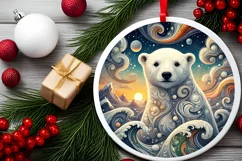 Round Christmas Ornament Sublimation|Clipart Product Image 1