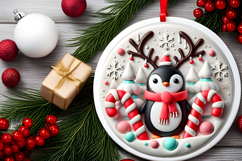 Round Christmass Ornament PNG Product Image 2