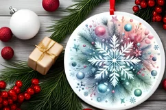 Round Christmas Ornament Sublimation|Clipart Product Image 2