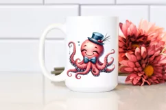 Funny Octopus Portrait with Tongue Out | Sublimation Clipart Product Image 2
