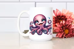 Funny Octopus Portrait with Tongue Out | Sublimation Clipart Product Image 2