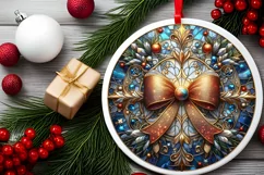 Round Christmas Ornament Sublimation|Clipart Product Image 2