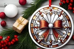 Round Christmas Ornament Sublimation|Clipart Product Image 2