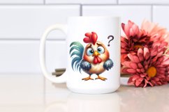 Funny Rooster Standing, Confused | Clipart Product Image 2
