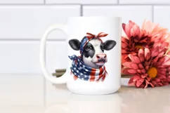 Cheerful Cow in USA Flag Colors | Sublimation | Clipart Product Image 2
