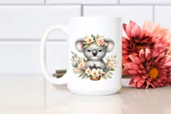 Detailed Boho Cute Baby Koala Basket | Sublimation | Clipart Product Image 2
