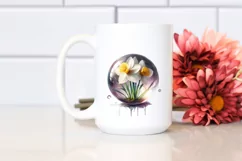 Shiny Redish Watercolor Cloud Round Narcissus | Summer Product Image 2