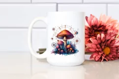 Mystical Mushroom Watercolor Splash PNG Product Image 2