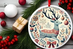 Round Christmas Ornament Sublimation|Clipart Product Image 2