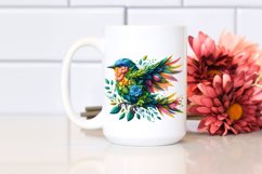 Vibrant Bird with Flowers PNG Product Image 2