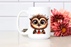 Funny Baby Owl Portrait Watercolor Product Image 2