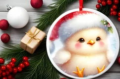 Pastel Digital Painting Christmas Chicken PNG Product Image 2