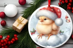 Pastel Digital Painting Christmas Chicken PNG Product Image 2