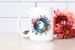 Vibrant Moon with Foliage Stars | Clipart Product Image 2
