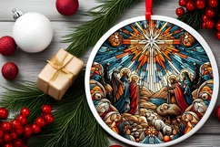 Round Christmas Ornament Sublimation|Clipart Product Image 2