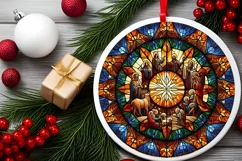 Round Christmas Ornament Sublimation|Clipart Product Image 2