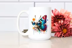 Quirky Colorful Butterfly Sunglasses Clipart Product Image 2