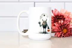 Simple Halloween Monster Watercolor PNG Product Image 2