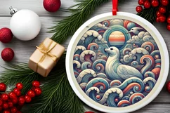 Round Christmas Ornament Sublimation|Clipart Product Image 1