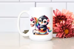 Colorful Baby Penguin Cuddling Carousel | Sublimation | Product Image 2